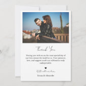 Minimalist Photo Wedding Thank You Card サンキューカード (裏面)