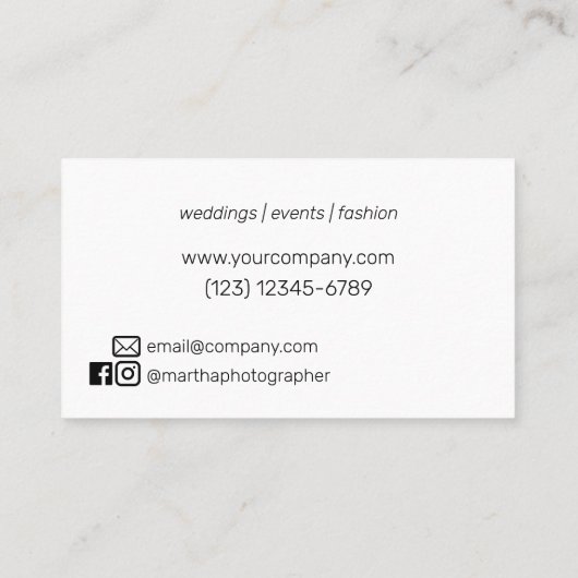 Minimalist Photographer 名刺 (裏面)