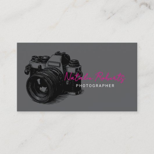 Minimalist Photographer Camera Dark Photography 名刺 (正面)