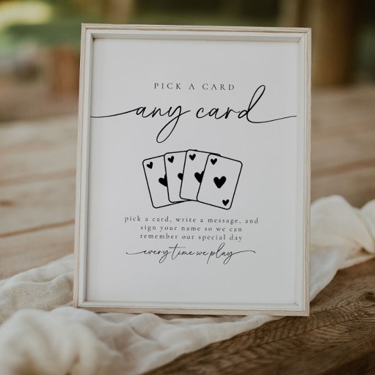 Minimalist Pick A Card Guestbook Sign ポスター