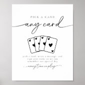 Minimalist Pick A Card Guestbook Sign ポスター (正面)