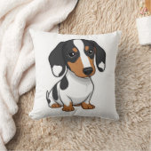 Minimalist Piebald Dachshund Art  クッション (ブランケット)
