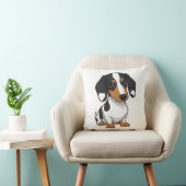 Minimalist Piebald Dachshund Art  クッション (椅子)
