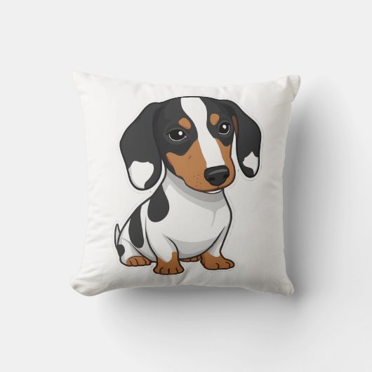 Minimalist Piebald Dachshund Art  クッション (正面)