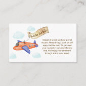Minimalist Pilot Plane Books For Baby Shower エンクロージャーカード (正面)