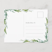 Minimalist Pine Branch Merry Christmas Postcard ポストカード (裏面)