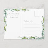 Minimalist Pine Branch Merry Christmas Postcard ポストカード (裏面)