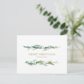 Minimalist Pine Branch Merry Christmas Postcard ポストカード (スタンド正面)
