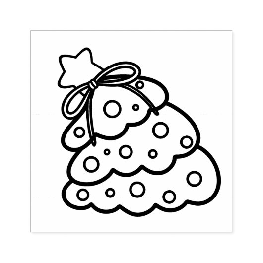 Minimalist Pine Christmas Tree Outline ラバースタンプ (インプリント)