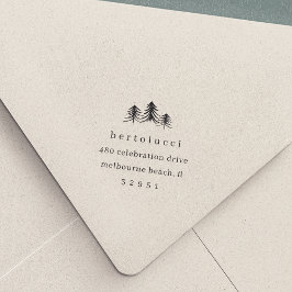 Minimalist Pine Tree Christmas Return Address セルフインキングスタンプ