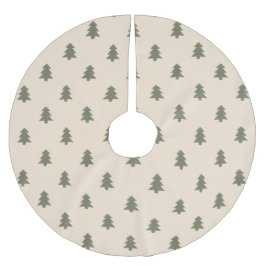 Minimalist Pine Tree Neutral Boho Farmhouse Beige ブラッシュドポリエステルツリースカート