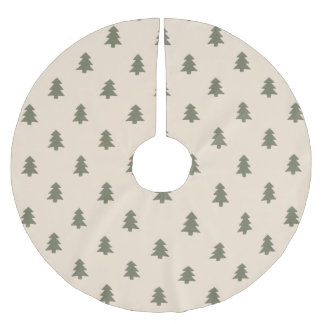 Minimalist Pine Tree Neutral Boho Farmhouse Beige ブラッシュドポリエステルツリースカート