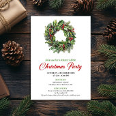 Minimalist Pine Wreath Christmas Party Card 招待状