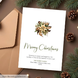 Minimalist Pine Wreath Holiday Christmas Greeting  シーズンカード