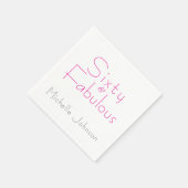 Minimalist Pink 60 & Fabulous 60th Birthday Party スタンダードカクテルナプキン (角)