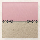 Minimalist Pink and Beige  ガラスコースター (正面)
