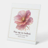 Minimalist Pink and Gold Poppy Wedding 台座サイン (正面)