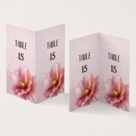 Minimalist Pink and Gold Poppy Wedding 名刺