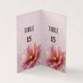 Minimalist Pink and Gold Poppy Wedding 名刺 (内部)