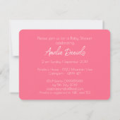 Minimalist Pink Baby Shower Invitation 招待状 (裏面)
