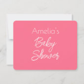 Minimalist Pink Baby Shower Invitation 招待状 (正面)