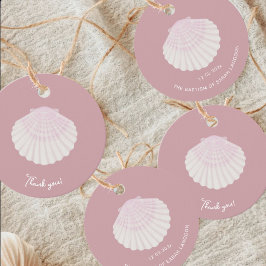 Minimalist pink baptism thank-you Favor Tags フェイバータグ