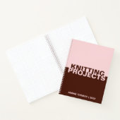 Minimalist Pink Brown Text Knitting Projects  ノートブック (内部)