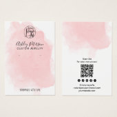 Minimalist pink brush logo jewelry earring display (正面&裏面)