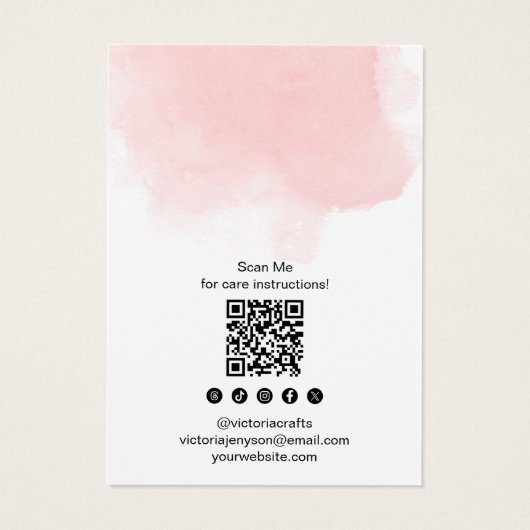 Minimalist pink brush logo jewelry earring display (裏面)