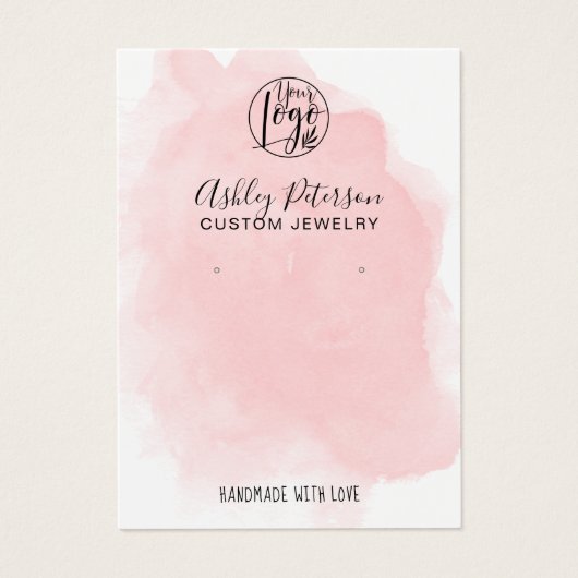 Minimalist pink brush logo jewelry earring display (正面)