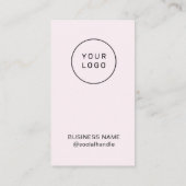Minimalist Pink Business Card with Logo QR Code  名刺 (裏面)
