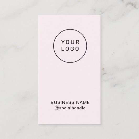 Minimalist Pink Business Card with Logo QR Code 名刺 (裏面)