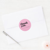 Minimalist Pink Business Customer Thank You ラウンドシール (封筒)