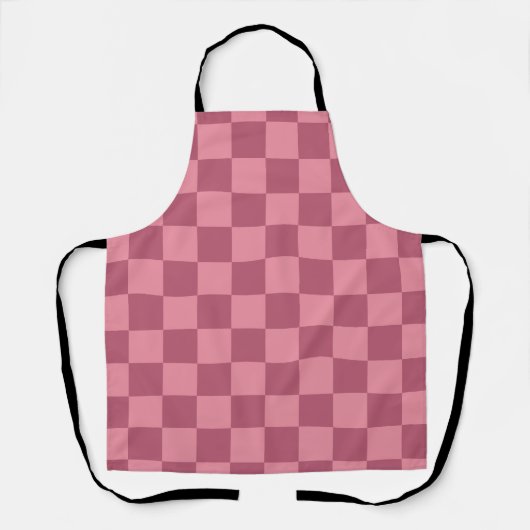 Minimalist Pink Checkerboard Pattern エプロン (正面)