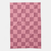 Minimalist Pink Checkerboard Pattern キッチンタオル (縦)