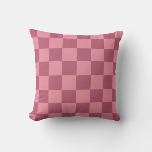 Minimalist Pink Checkerboard Pattern クッション (正面)