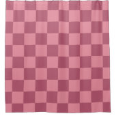 Minimalist Pink Checkerboard Pattern シャワーカーテン (正面)