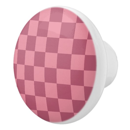 Minimalist Pink Checkerboard Pattern セラミックノブ (右)