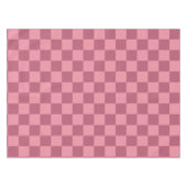 Minimalist Pink Checkerboard Pattern テーブルクロス (正面(横))