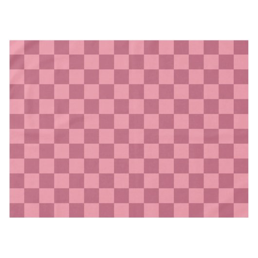 Minimalist Pink Checkerboard Pattern テーブルクロス (正面(横))