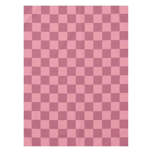 Minimalist Pink Checkerboard Pattern テーブルクロス (正面)