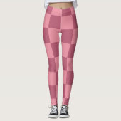 Minimalist Pink Checkerboard Pattern レギンス (正面)