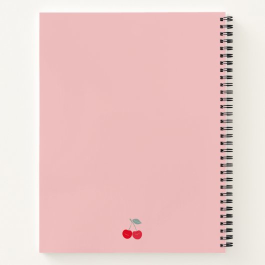 Minimalist Pink Cherry Icon Daily Notes Pink ノートブック (裏面)