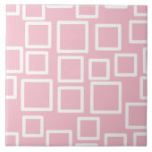 Minimalist Pink Geometric Squares タイル (正面)