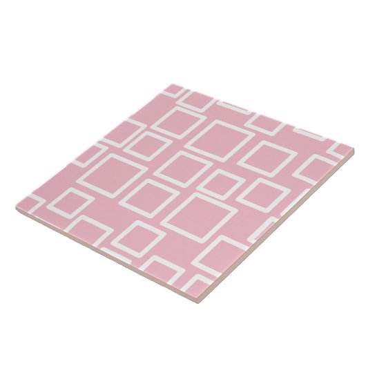 Minimalist Pink Geometric Squares タイル (側面)