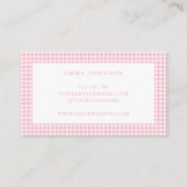 Minimalist Pink Gingham Plaid 名刺 (裏面)