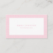 Minimalist Pink Gingham Plaid 名刺 (正面)
