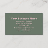 Minimalist Pink Green Aesthetic Personalized Bold 名刺 (裏面)