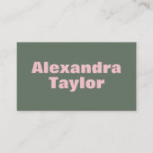 Minimalist Pink Green Aesthetic Personalized Bold 名刺 (正面)