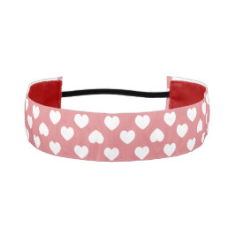 Minimalist Pink Hearts アスレチックヘッドバンド